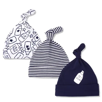 3pcs/lot Baby Hats 100% cotton Printed Baby Hats & Caps For 0-6 Months Newborn Baby Accessories KF268