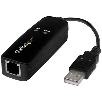 

StarTech.com 56K USB Dial-up and Fax Modem - V.92 - External - Hardware Based, 56 Kbit/s, USB 2.0, Conexant - CX93010-21Z, 56 Kb