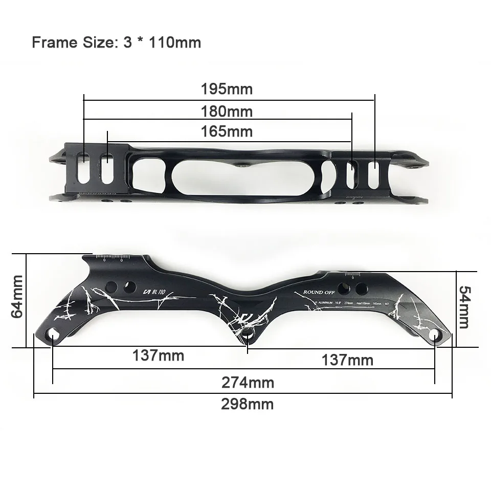 إطار زلاجات سريعة متضمنة 3*90/100/110/125 مللي متر سبائك الألومنيوم 7075 ل 3 عجلات أحذية التزلج مماثلة كما powerslide Chassises D016