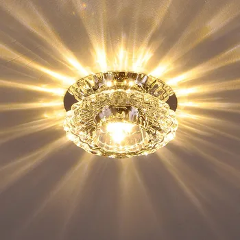 

3W Corridor Mirror Ceiling Lamp Aisle Veranda Lighting Down Crystal Mordern Surface Mounted LED Ceiling Lights For Living Room