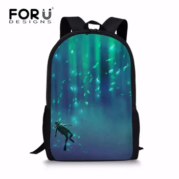 

FORUDESIGNS School Bags Backpacks for Scuba Printing Schoolbag Students Funny Book Bag Heavy Duty Shoulder Bagpack Girls Satchel
