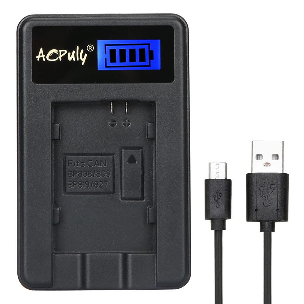 AOPULY LCD USB зарядное устройство BP-808 BP-819 для Canon FS10 FS100 FS307 FS36 FS37 M306 M31 M36 S20 S200 M300 |