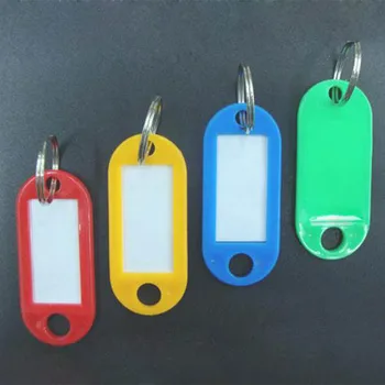 

Wholesale-500Pcs Blank Plastic Keychains Rectangle luggage tag Insert Photo Keyrings key card number-Free Shipping