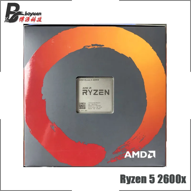 Процессор AMD Ryzen 5 2600X R5 2600X3,6 GHz шестиядерный ЦП с двенадцатью потоками L3 = 16M 95W YD260XBCM6IAF Socket AM4 и с вентилятором