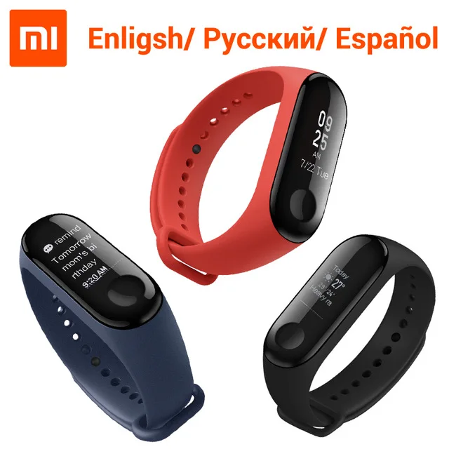 

Xiaomi Mi Band3 Smart Wristband Bracelet 0.78" OLED Touchscreen Reject-Call Pulse Heart Rate Step Time mi band2