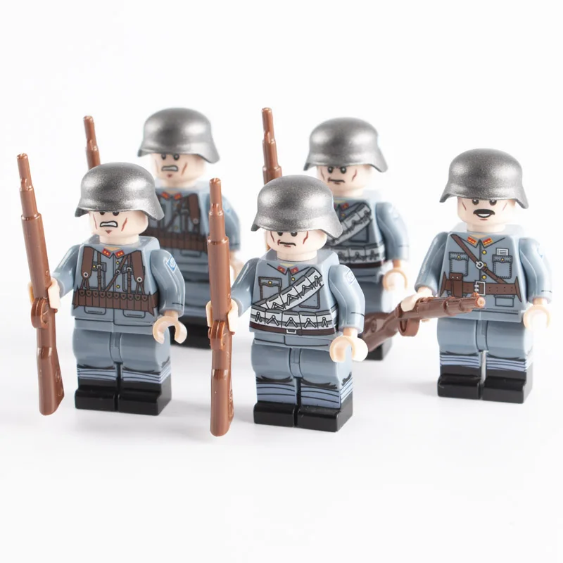 Военный солдат WW2 Minifigs Строительные блоки Набор немецкая армия шлем оружие стрелы совместимые части игрушек подарки для детей D097