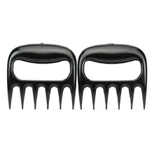 2 PCS/Set New Bear Claws Barbecue Fork Tongs Pull Meat Shred Pork Clamp Roasting Fork Black BBQ Set Barbecue Tool