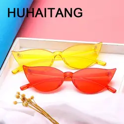 HUHAITANG Роскошные брендовые сексуальные Солнцезащитные очки женские кошачий глаз женские конфеты Солнцезащитные очки для дам высокое