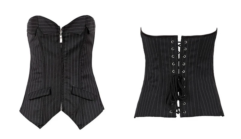 Sexy Corset Dress with Zipper Black stripes Shape Body Slim Bustiers Suit Overbust Costume Burlesque Corsets Sexy Lingerie Plus Sexy Corset Dress with Zipper Black stripes Shape Body Slim Bustiers Suit Overbust Costume Burlesque Corsets Sexy Lingerie Plus