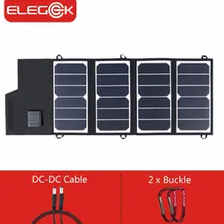 Elegeek 26 Вт 5 В солнца Мощность складной Панели солнечные Зарядное устройство USB + DC Выход 12 В Солнечный Зарядное устройство Мощность банка для