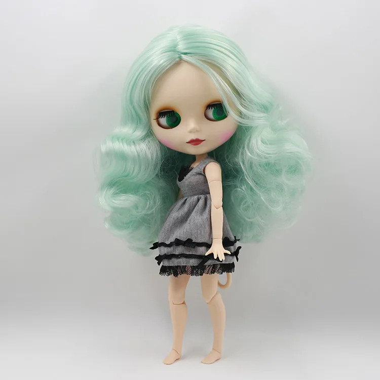 

Nude boneca neo blyth doll with joint body light green curly long hair kids toys baby dolls for girls