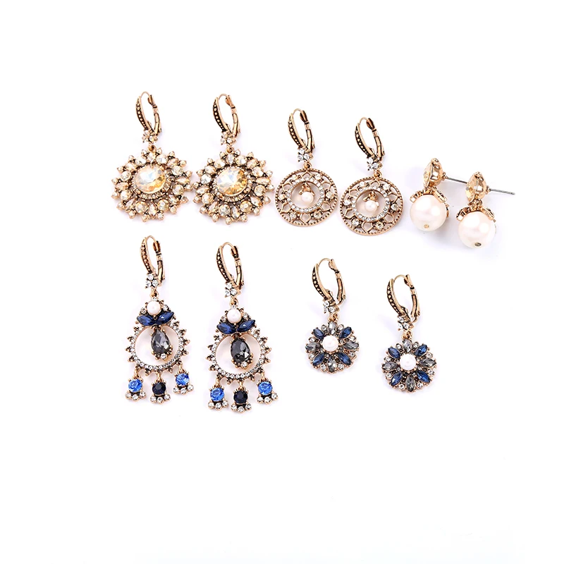 

Vintage Bohemia Drop Earring 6 Style New Arival Ethnic Crystal Glass Drop Earring For Women Handmade Appointment Gift Earring