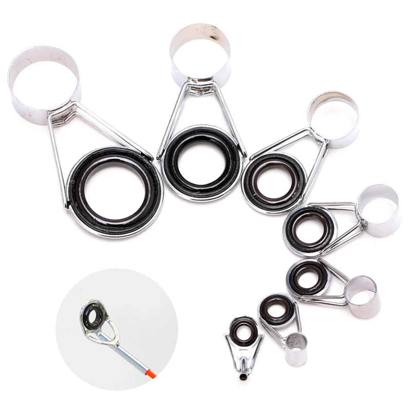 

7Pcs Telescopic Fishing Pole Guide Upper Ring September Raft Fishing Rod Guides Accessories Rod Repair Fishing Telescopic