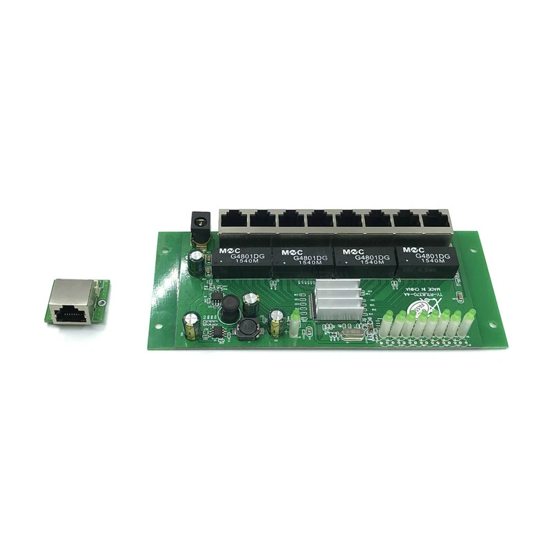 OEM PBC 8 портов гигабитный Ethernet коммутатор met pin way header 10/100/1000 m hub 8way power Pcb board schroef