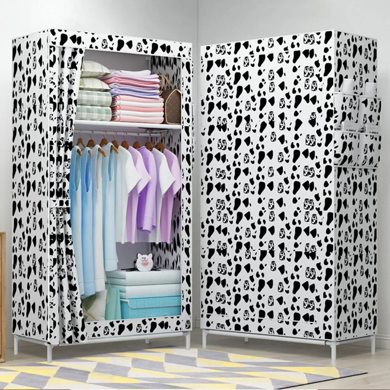 Простой сложенный студенческий небольшой шкаф Комбинация DIY сборка гардероб одиночный шкаф для хранения одежды пылезащитный Тканевый шкаф