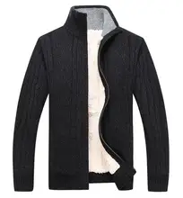 Factory Direct Sale! 2017 Brand Fashion Sweater Men’s Zipper Cardigans Long Sleeve Warm Sweaters Men Coats