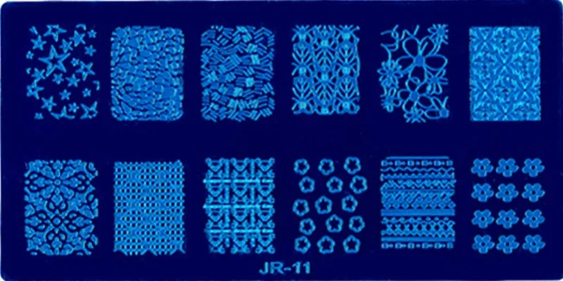 1 Шт. JR Ногтей Штамповки Пластин Из Нержавеющей Стали Изображения Konad Штамповки Nail Art Маникюр Шаблон Ногтей Stamp Tool 30 Стили Для выбрать трафареты для ногтей