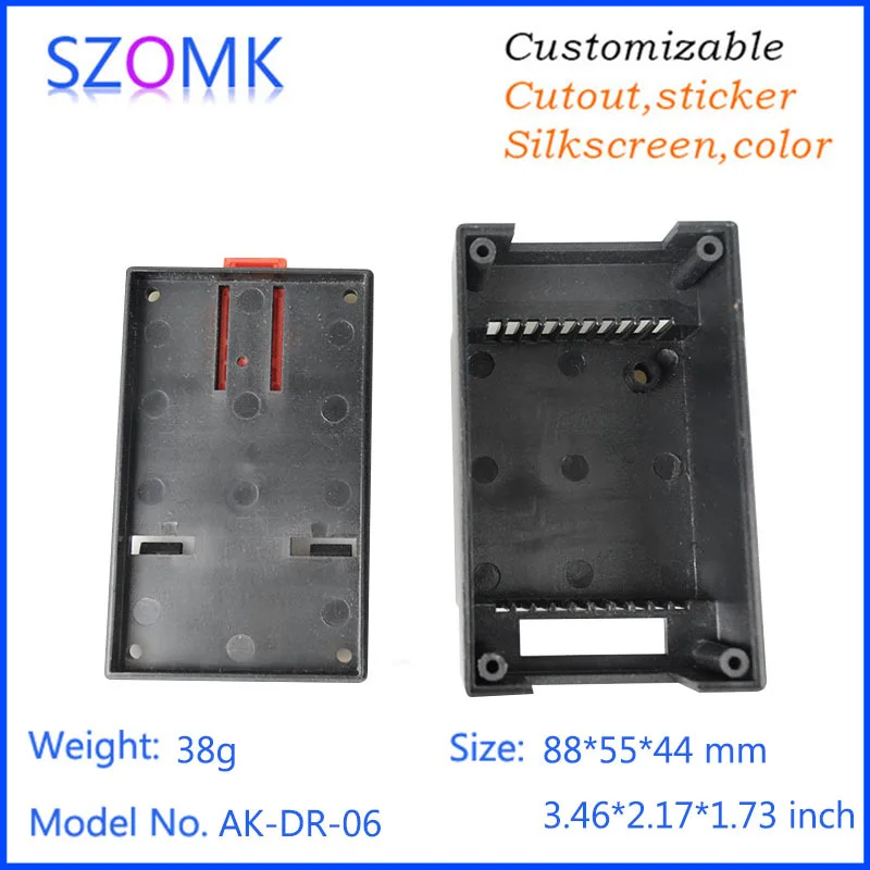 2 шт., din-рейка, корпуса для электронных розеток 88*55*44 мм Пластиковая распределительная коробка для электроники, электроинструмент enclosuure