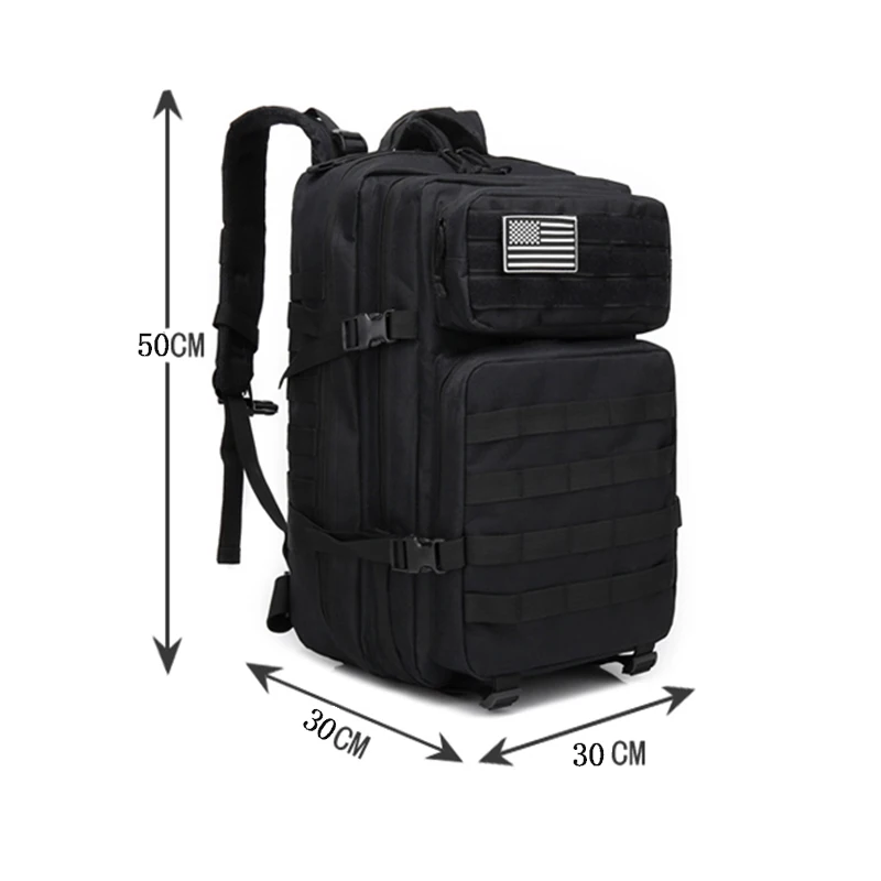  45L Outdoor Military Camouflage Backpack Assault Tactical Infantry Rucksack Sports Camping Hiking B