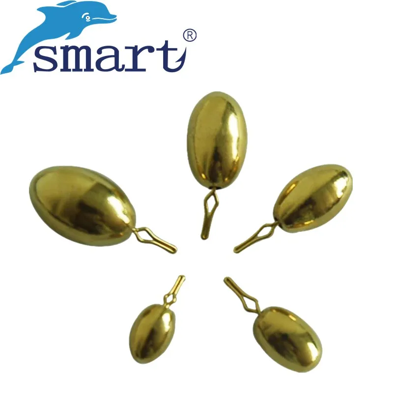 SMART Accessoires De Pêche 50 pièces 1.8/3.5/5/7/10g De Cuivre Rond de Pêche avec Bouton Pression Pivote Poisson Outil Split Shot Plate-Forme Pesca (l