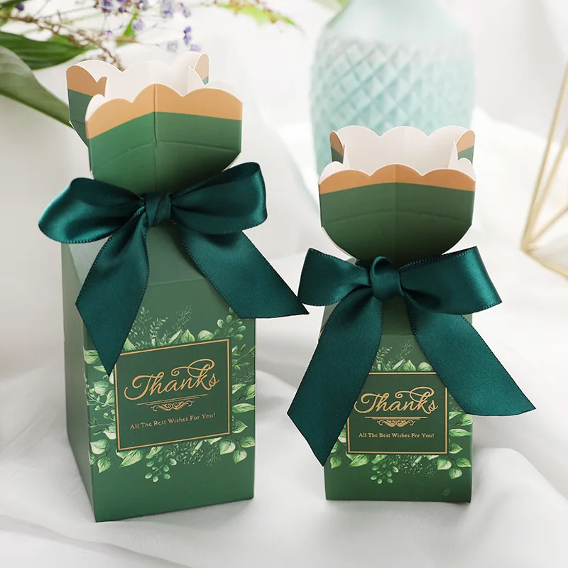 Свадебная коробка для подарков и конфет, Подарочная коробка, коробка для шоколада, сумка для печенья, для детей, для вечеринки в честь Дня рождения, украшения - Цвет: Green2