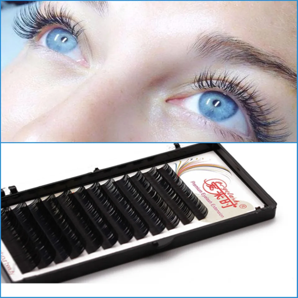 Individual Silk Eyelash Extensions B C D Curl False Fake Eye Lashes Eyelashes Volume Silk Eye