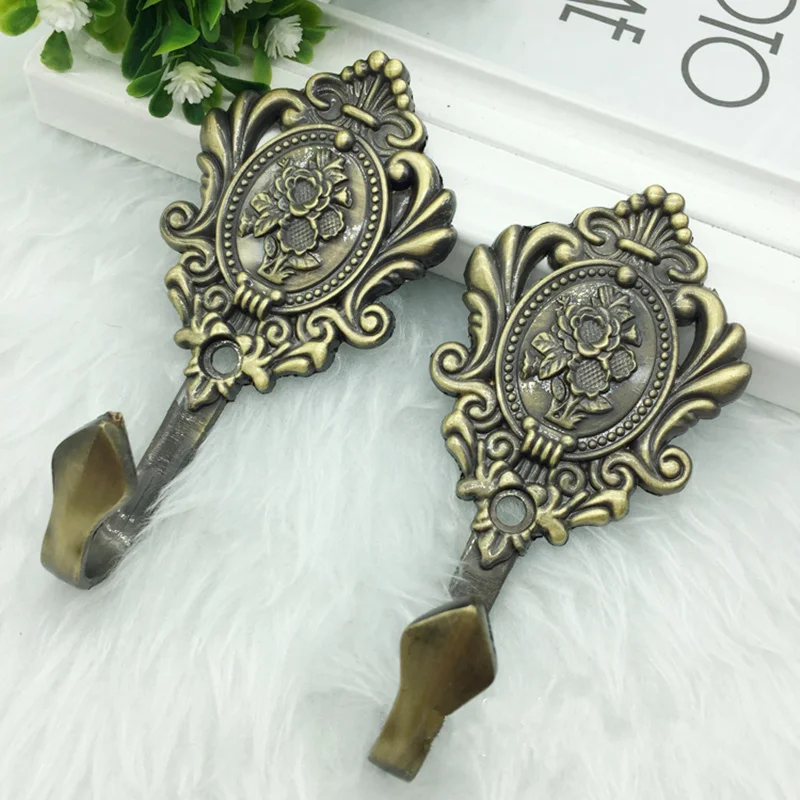 

2pcs European Vintage curtain holder Window Drapery Hook Single wall hooks for coat clothes key hanger home decor