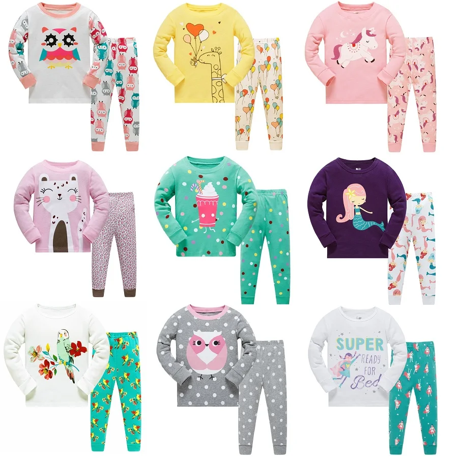 

Full Sleeve 100 Cotton Girls Pajamas Children's Sleepwear Baby Nightwear Pyjamas Kids Pajamas Baby Girl Clothes Pyjama Fille