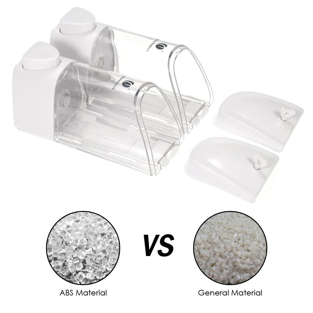 CHUANGDIAN 2 pcs/1 Set 300ml Wall-mounted Two Chamber Manual Soap Dispensers Shampoo Box Shower Gel Liquid Soap Dispensers