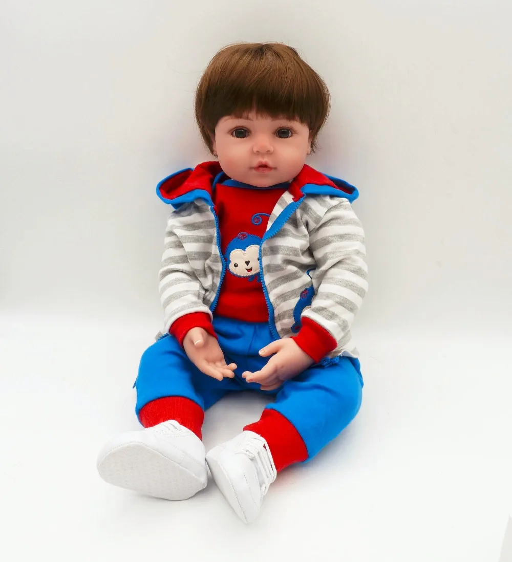 Короткие волосы 61 см кукла Bebe Кукла Reborn Мягкая новорожденный мальчик подарок для