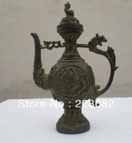 

Rare china Old bronze Hand Dragon Teapot /flagon fast shiping