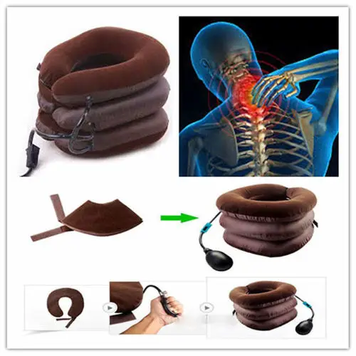

Useful Air Inflatable U-shape Pillow Cervical Neck Head Pain Traction Support Soft Brace Device for Neck Pain Health Care
