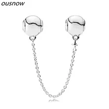 925 серебро шарик логотип подходят оригинальные Подвески Браслеты Висячие Шарм кубический циркониевый брелок безопасная цепь