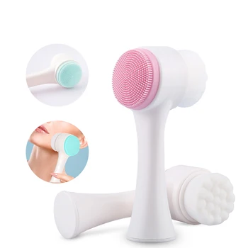 

Silicone Facial Cleanser Brush Portable 3D Face Cleaning Vibration Massage Exfoliator Face Washing Product Skin Care Beauty Tool