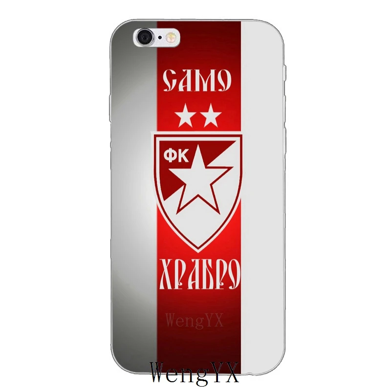 Чехол для телефона Serbia FK Crvena zvezda из мягкого силикона и ТПУ для Apple iPhone 4, 4S, 5, 5S, 5c, SE, 6, 6s, 7, 8 plus, X, XR, XS Max