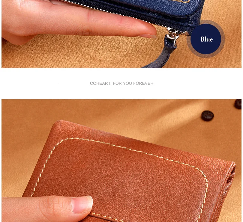COHEART брендовый роскошный женский кошелек из натуральной кожи Женский кошелек сумочка из натуральной овчины высокое качество держатели для карт маленькое отделение для монет