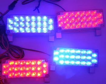 

88Led Grille head light warning lamp strobe Police DRL daytime running Lights with flash controller,White Red+Blue