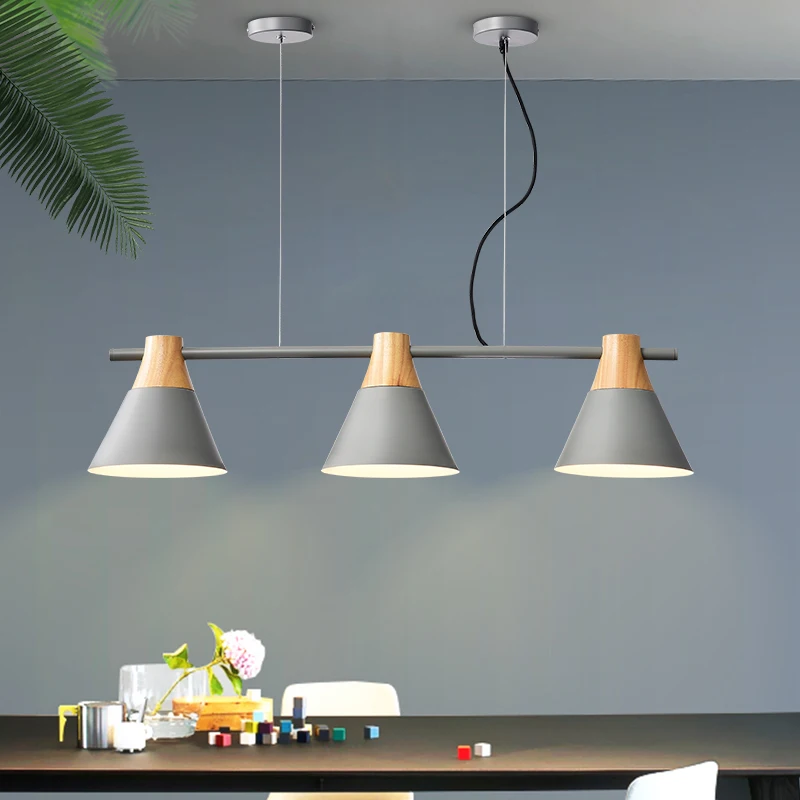 

2019 hot sale designer metal dinning room macaron 3 heads pendant lights christmas decorations for home