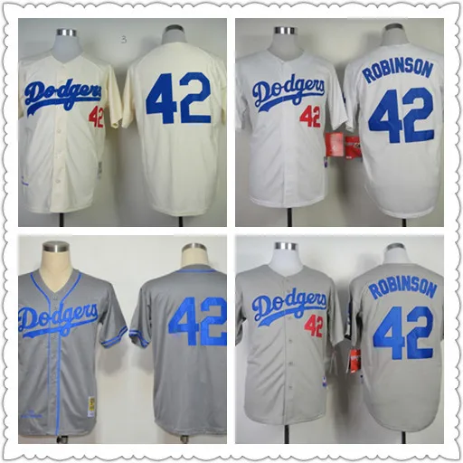 Men's Cooperstown Jersey Brooklyn Dodgers LA #42 Jackie Robinson  Cream/White throwback MN 1955 baseball shirt on sale _ - AliExpress Mobile