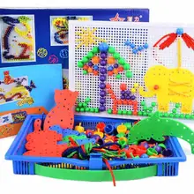 Более 700 шт. детей творческой доска DIY гриб ногтей Бусины пазлы/Дети 3D пазлы с животных доска развивающие игрушки
