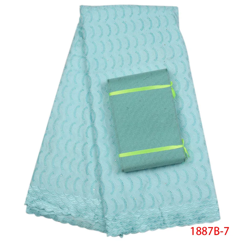 

2019 Latest French Nigerian Laces Fabrics High Quality African Laces Fabric Wedding French cotton Lace Add Aso Oke APW1887B-2