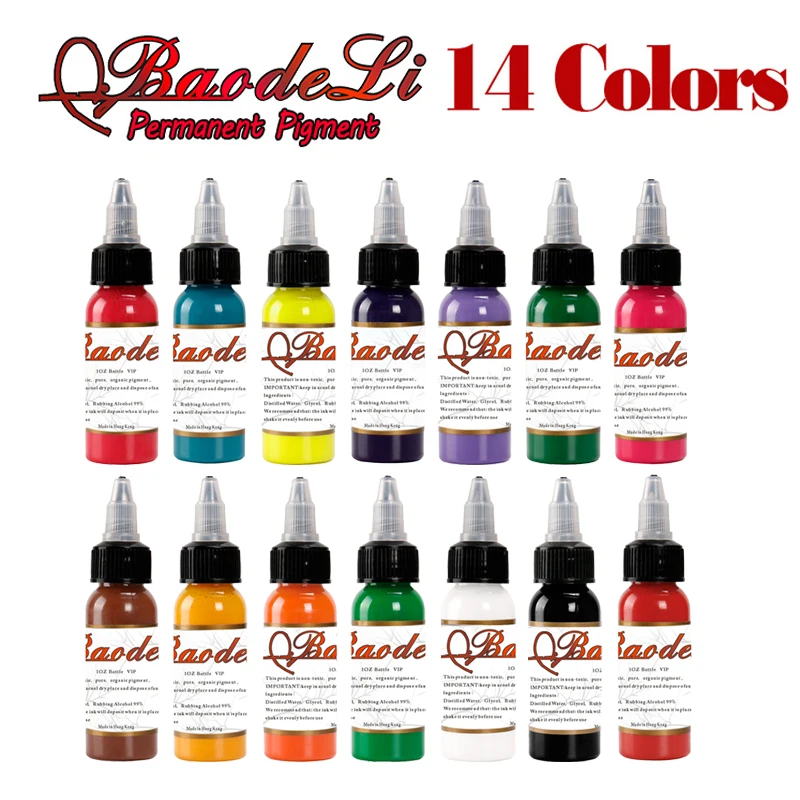 

30ml/ bottle tattoo ink set Microblading permanent makeup art pigment 14 PCS cosmetic tattoo paint for eyebrow eyeliner lip body