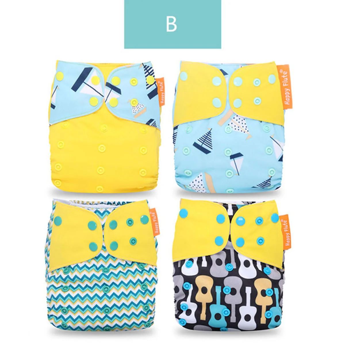 

Puseky 2019 New 4pcs/set Washable Cloth Diaper Adjustable Nappy Reusable Cloth Diapers Available 0-3years 3-15kg baby