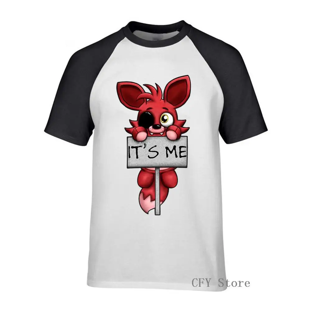 Мужская футболка с коротким рукавом FNAF плюшевой подкладкой из 100% хлопка уличная