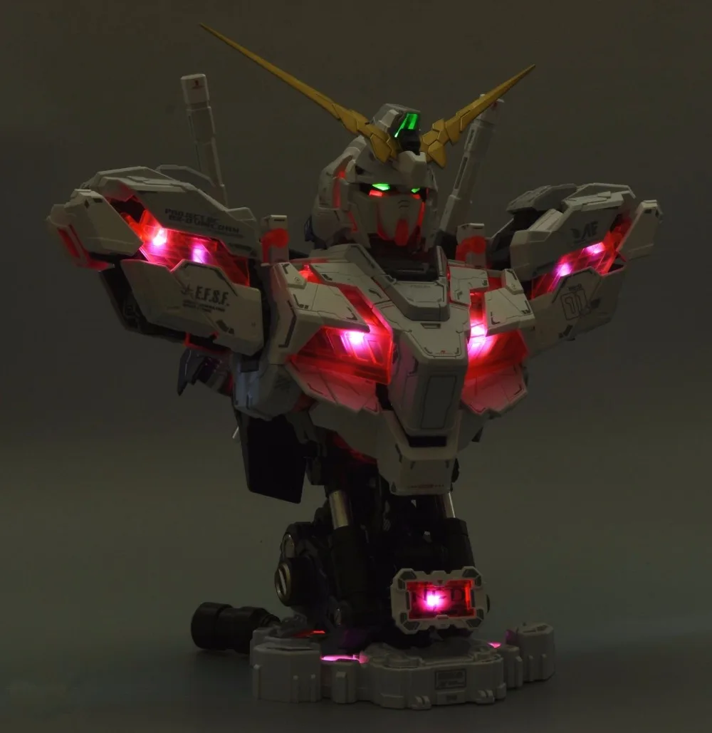 YH модель 1/35 RX-0 Единорог бюст голова Gundam полный психо-рамка прототип с светодиодный DY003