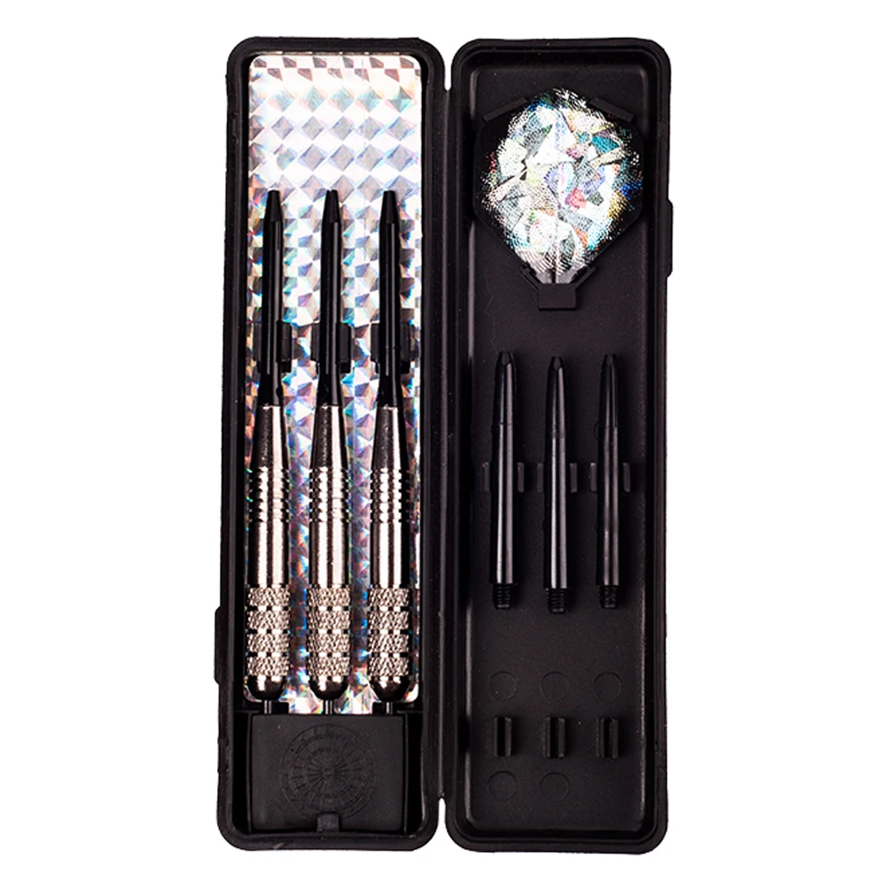 DULYMADE 3PCS/set, 26Grams Steel Tip Brass Darts--Tungsten Look Color, with Aluminium Shafts, 2D Flights,and Dart Case