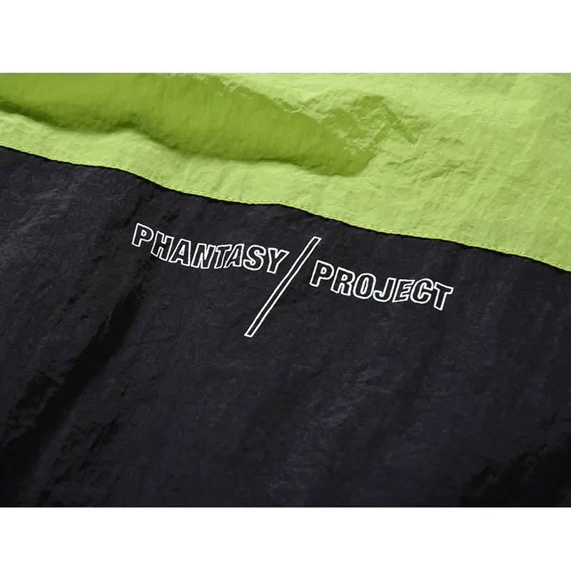 Hip Hop Hoodie Jacket Windbreaker Men Streetwear Harajuku Retro Color Block Jacket Coat Thin Track Jackets Oversized 2018 Autumn