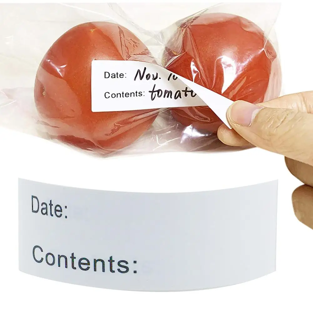 

Self-Adhesive Removable Freezer Food Labels Easy Clean Leaves No Residue Cooler Food Storage Freezer Sticker Plastic Paper
