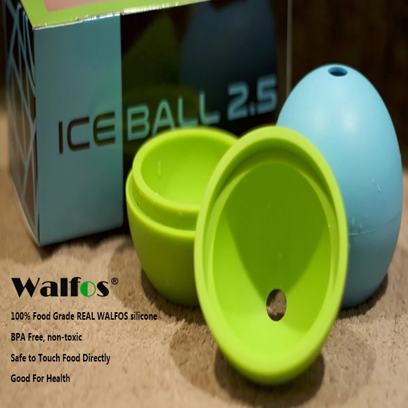 WALFOS 2 шт. пищевой большой шарик льда для виски 6 см Круглый виски силиконовый ледяной шар плесень большая сфера ледяной шар для виски производитель