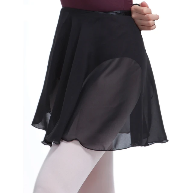 ballet skirt women chiffon short dance skirt sheer wrap ballet skirtin